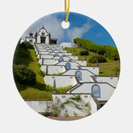 Chapel In Azores Islands Ceramic Ornament
