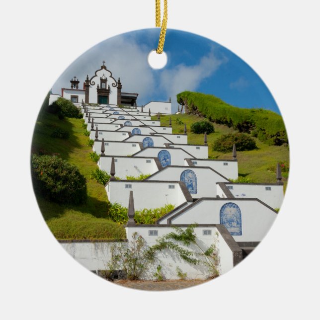 Chapel in Azores islands Ceramic Ornament (Front)