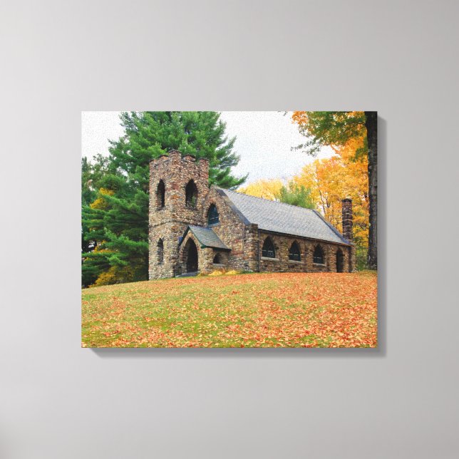Chapel in fall canvas print (Front)