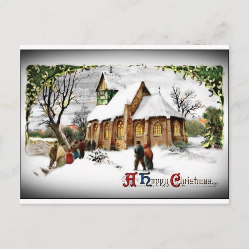 Chapel in the Village Holiday Postcard