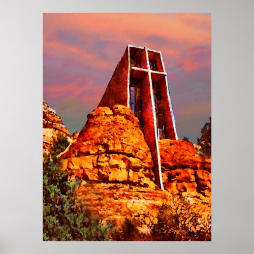 Chapel of the Holy Cross Sedona Art Poster