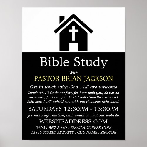 Chapel Silhouette Christian Bible Class Advert Poster