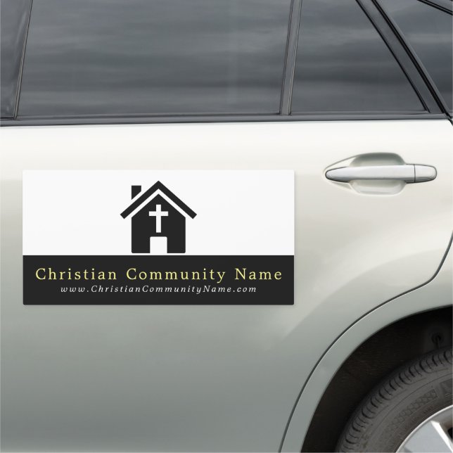 Chapel Silhouette, Christianity, Religious Car Magnet (In Situ)