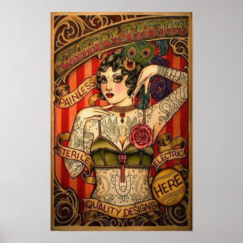 Chapel Tattoo Vintage Tattoo Shop Poster