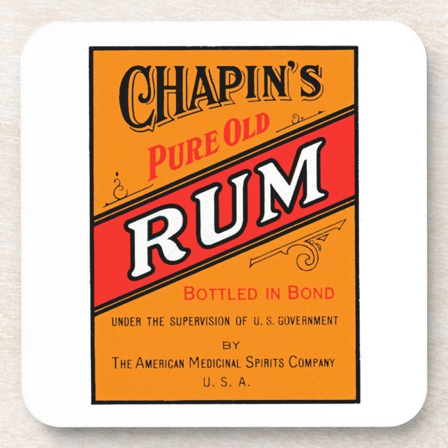 Chapins Pure Old Rum Label Coaster (Front)