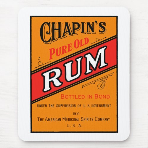 Chapins Pure Old Rum Label Mouse Pad