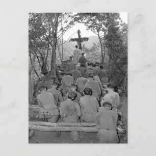 Chaplain Kenny Lynch conducts_War Image Postcard