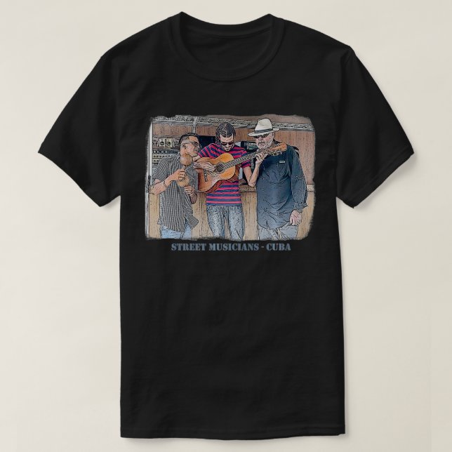 Chaplain Russ Joins Street Musicians Cuba Premium  T-Shirt (Design Front)