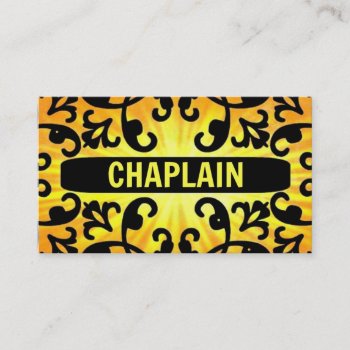 Chaplain Sunshine Damask Business Card by businessCardsRUs at Zazzle