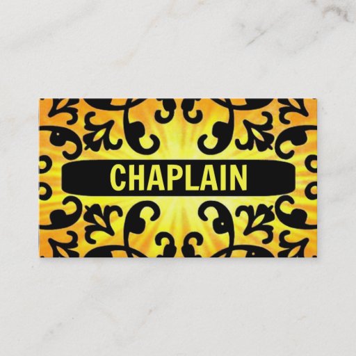 Customizable Chaplain Sunshine Damask Business Card