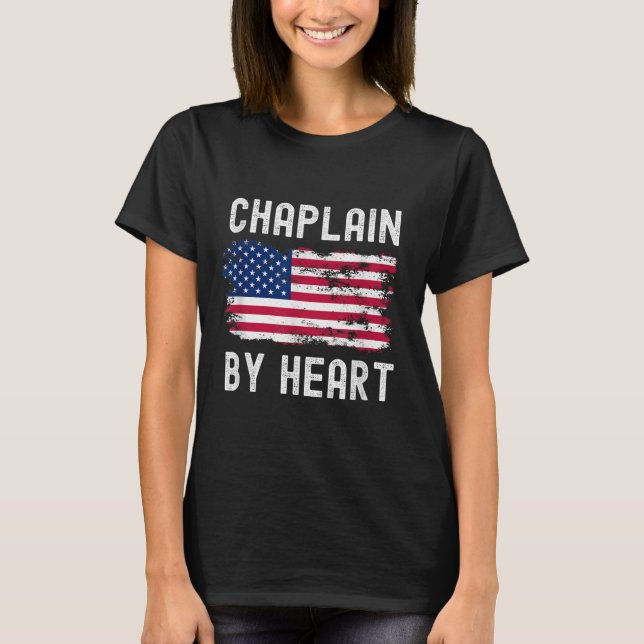 Chaplain Usa Flag Profession Retro Job Title  T-Shirt (Front)