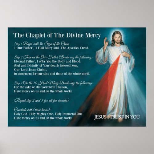 Chaplet of Divine Mercy Prayer Poster
