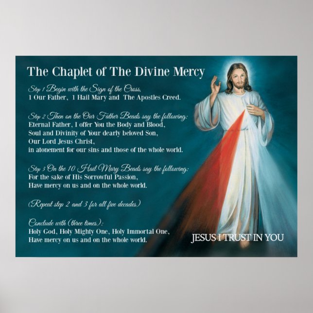 Chaplet of Divine Mercy Prayer Poster (Front)