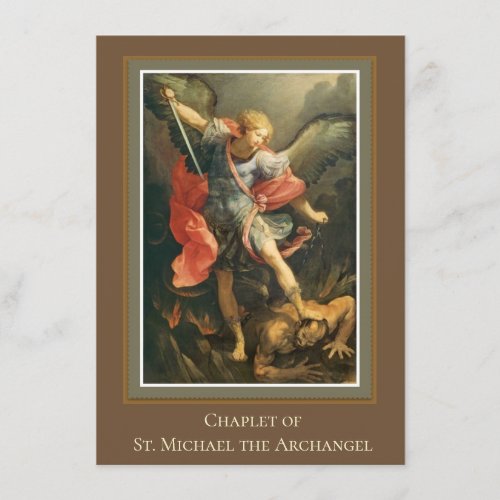 Chaplet of St Michael the Archangel Prayer Holy Enclosure Card