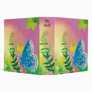 Chapman's blue butterfly 3 ring binder