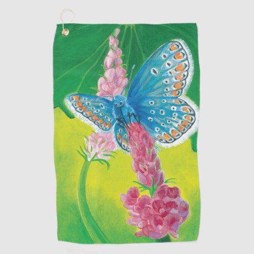 Chapmans blue butterfly Polyommatus thersites  Golf Towel