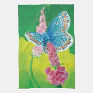 Chapmans blue butterfly (Polyommatus thersites) Kitchen Towel