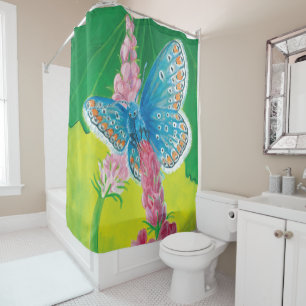 Chapmans blue butterfly (Polyommatus thersites) Shower Curtain