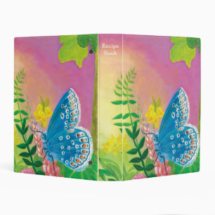 Chapman's blue butterfly Recipe Book Mini Binder