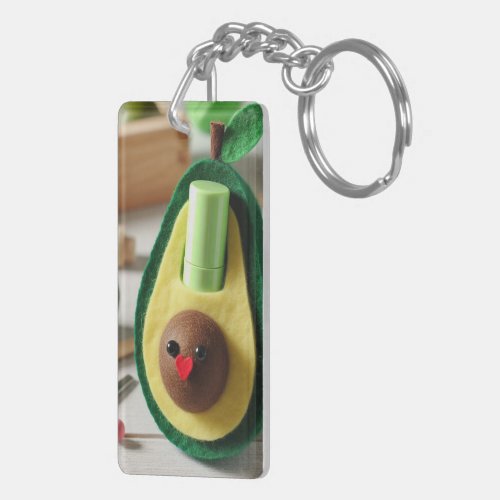 Chapstick Avocado Keychain