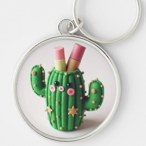 Chapstick Cactus Keychain