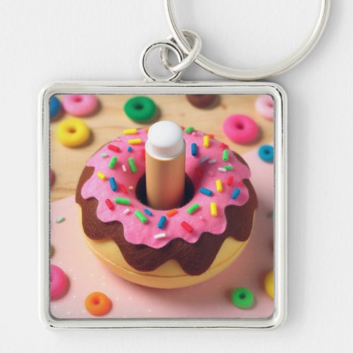 Chapstick Doughnut Craft Keychain