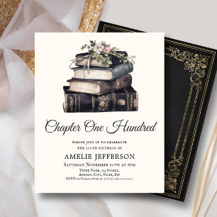Chapter 100 Book Theme 100th Birthday Invitation