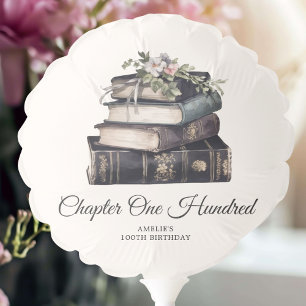 Chapter 100 Vintage Book 100th Birthday Balloon