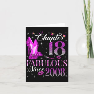 Chapter 18 Fabulous Since 2008 18th Birthday Gift Card