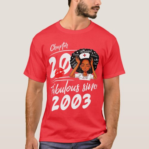 Chapter 20 Fabulous Since 2003 Black Girl Birthday T_Shirt