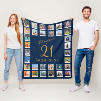 Chapter 21 Blue Gold 21st Birthday Photo Fleece Bl