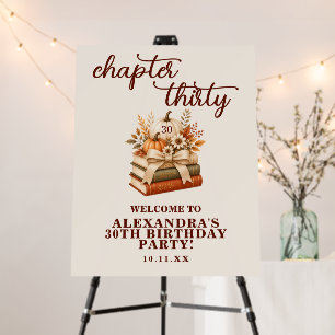 Chapter 30 Fall Pumpkin Bookish 30th Birthday Foam Board