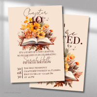 Chapter 40 Birthday – Open Book with Fall Flowers