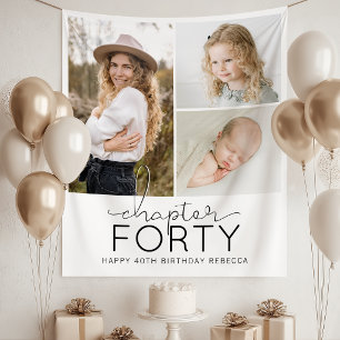 Chapter 40 Custom Photo Collage 40th Birthday Tapestry