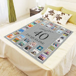 Chapter 40 Gray Black 40th Birthday Photo Fleece Blanket<br><div class="desc">A unique fleece blanket gift to make that birthday special. Add those favorite photos using our simple template.</div>