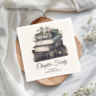 Chapter 40 Vintage Book 40th Birthday Napkins