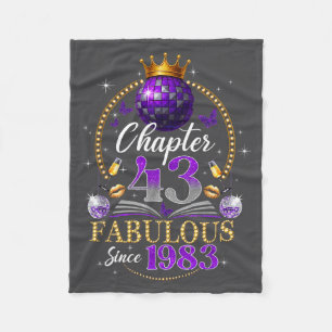 Chapter 43 Since 1983 Purple Disco Ball 43rd Birth Fleece Blanket