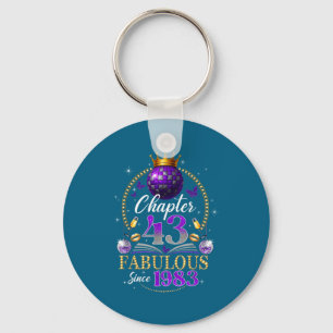 Chapter 43 Since 1983 Purple Disco Ball 43rd Birth Keychain