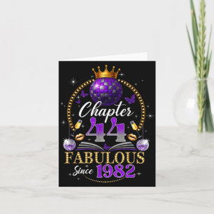 Chapter 44 Since 1982 Purple Disco Ball 44th Birth Card