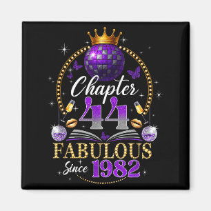 Chapter 44 Since 1982 Purple Disco Ball 44th Birth Magnet