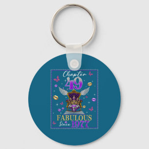 Chapter 49 Fabulous Since 1977 49th Birthday Women Keychain