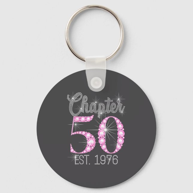 Chapter 50 Est 1976 Happy 50th Birthday Gift  Keychain (Front)