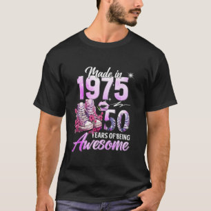 Chapter 50 Fabulous EST 1975 50th Floral Birthday T-Shirt