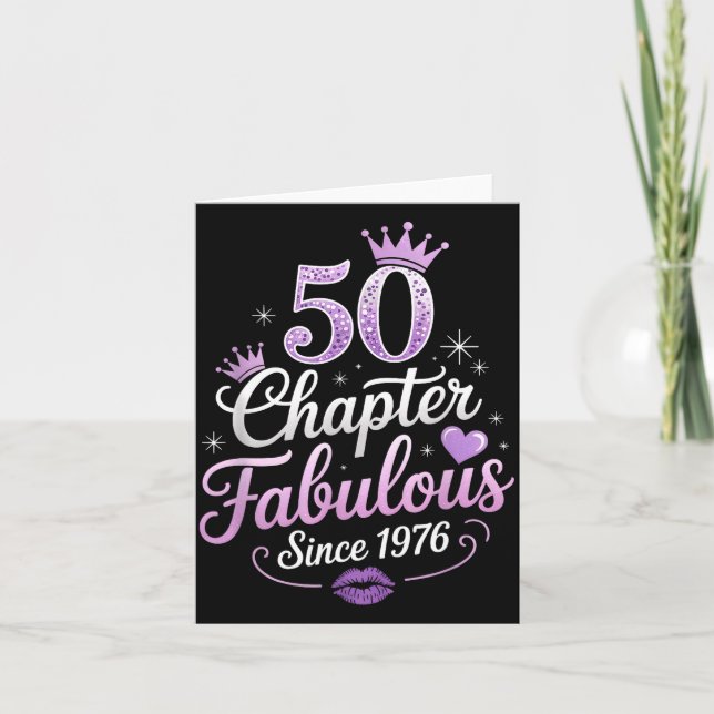 Chapter 50 Fabulous Since 1976 50th Birthday Queen Card (Front)