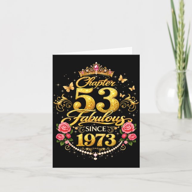 Chapter 53 Fabulous Since 1973 Floral 53rd Card (Front)