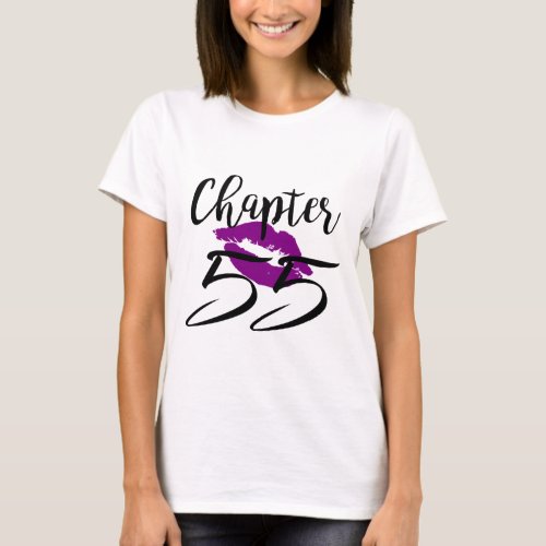 Chapter 55 Kiss Birthday Glam Women Purple Lips T_Shirt