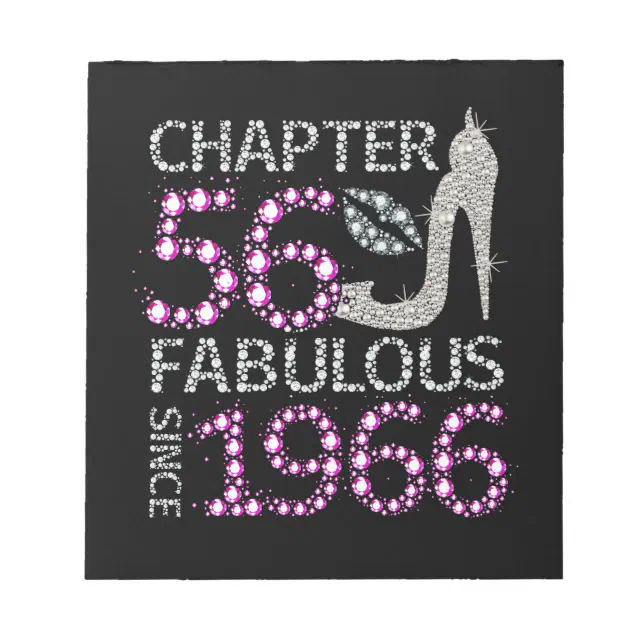 Chapter 56 Fabulous Since 1966 56th Birthday Queen Notepad | Zazzle