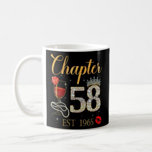 Chapter 58 Years EST 1965 58th Birthday Red Rose W Coffee Mug