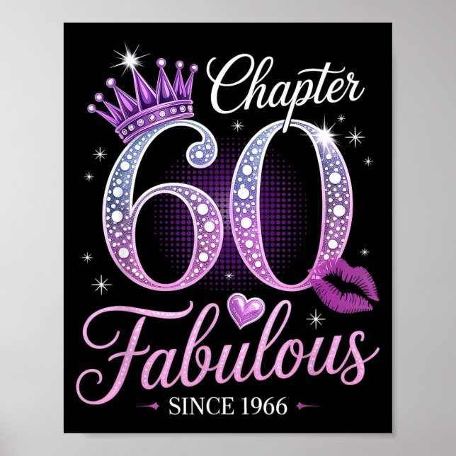 Chapter 60 Fabulous Since 1966 60th Birthday Queen Poster (Front)