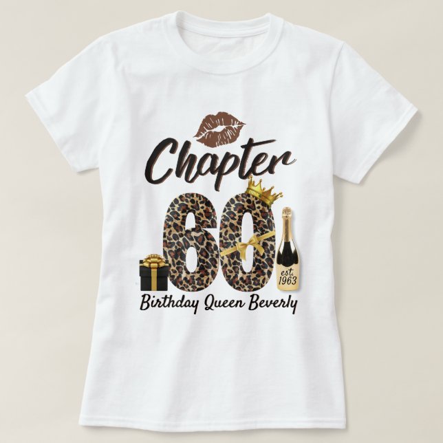 Chapter 60 Leopard Print 70th Birthday Queen Gold T-Shirt (Design Front)